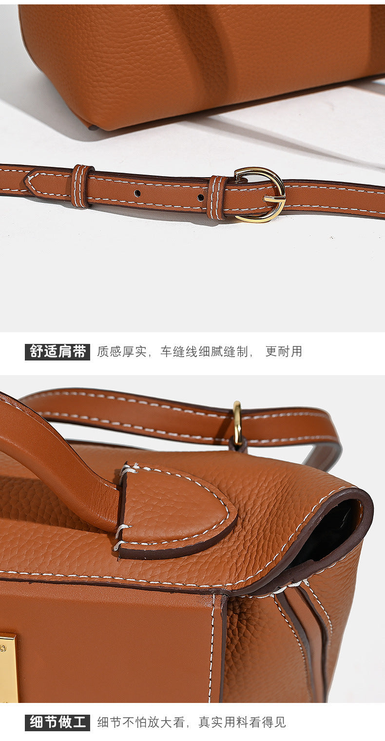 New European and American Style Kelly Bag Versatile Dumpling Bag High-Quality Texture Top Layer Fashion Women's Handbag Tote Shoulder Crossbody Bag