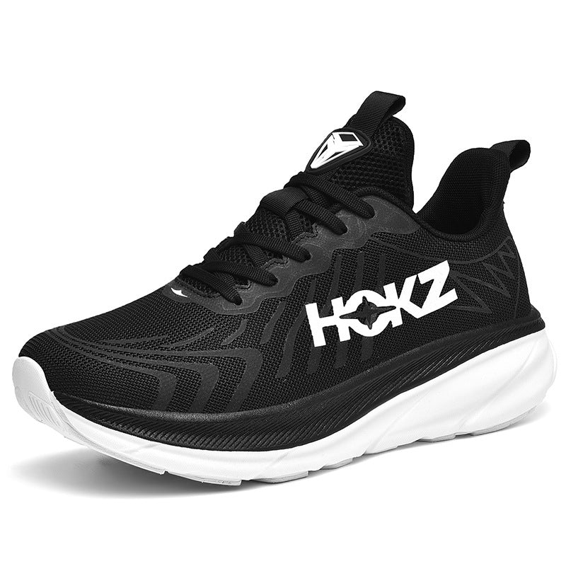 Foreign Trade New Running Shoes for Men and Women, Mesh Breathable Lightweight Cushioned Non-Slip Marathon Shoes for Long Distance Running and Jogging Training