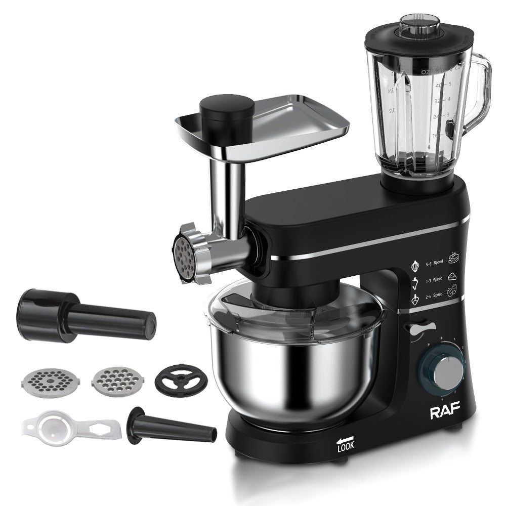 RAF European Standard 3-in-1 Chef Machine Multi-Functional Dough Mixer Household Meat Grinder Juicer Food Processor