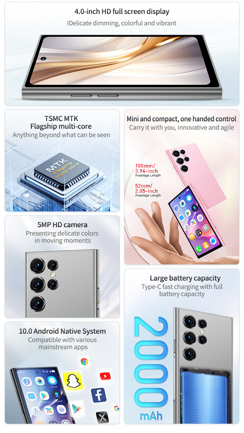 Mobile Phone S25 Pro Mini Android Smartphone4.0Small Screen3G Wholesale Smart Phones