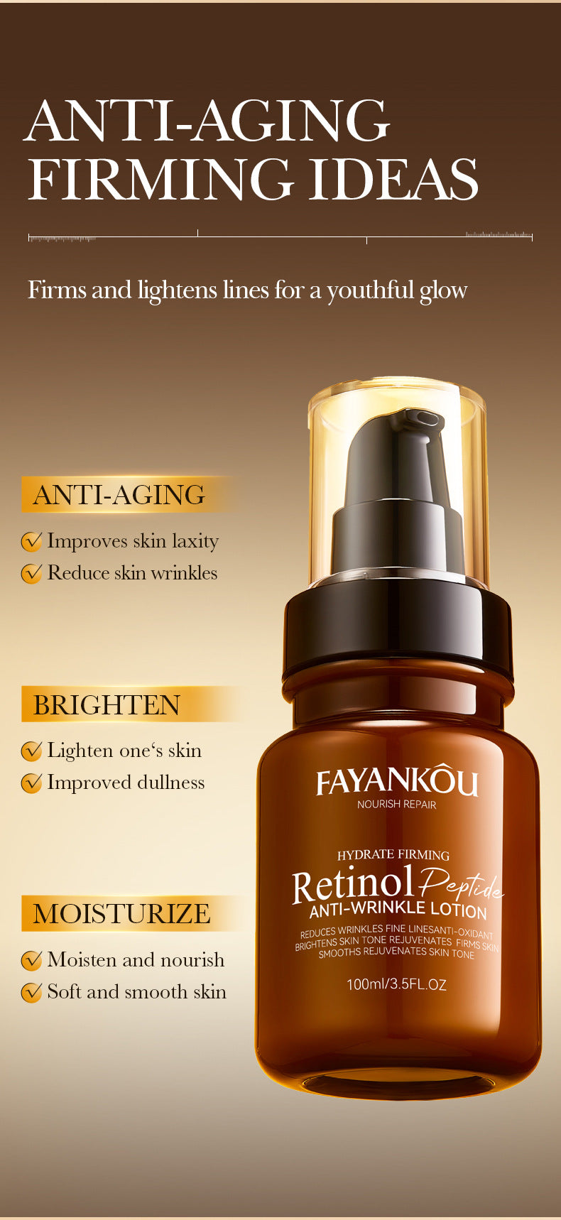 Retinol Peptide Skincare Series  FAYANKOU Amino Acid Facial Cleanser  Wholesale