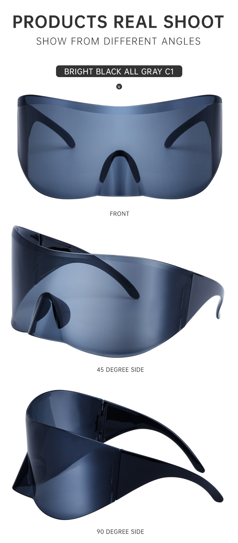 Outdoor Cycling Mercury Sunglasses for Women, European and American Style, Large Frame, Sun Protection Sunglasses for Men, Sports Windproof Glasses shades