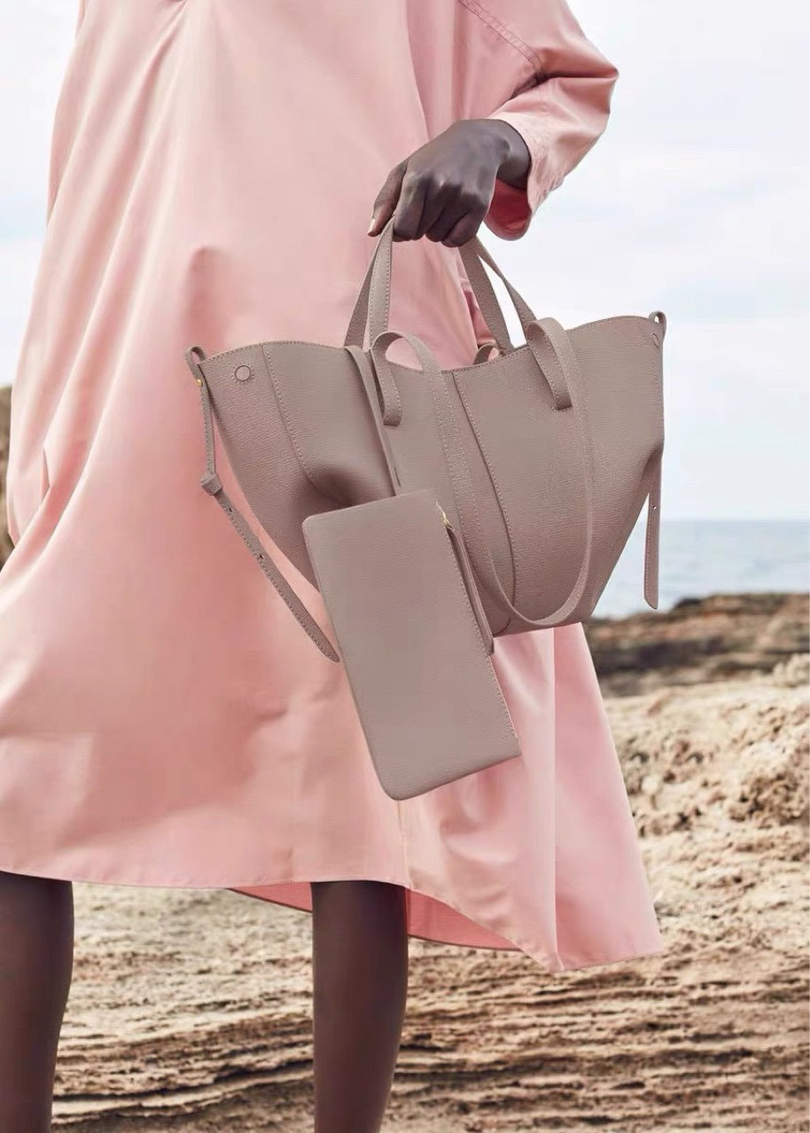 Trendy European and American Style Pleated Mother-Daughter Bag for Women with Wings, Tote Bag, Laptop Bag, Handbag, Shoulder Bag, Crossbody Bag, Underarm Bag