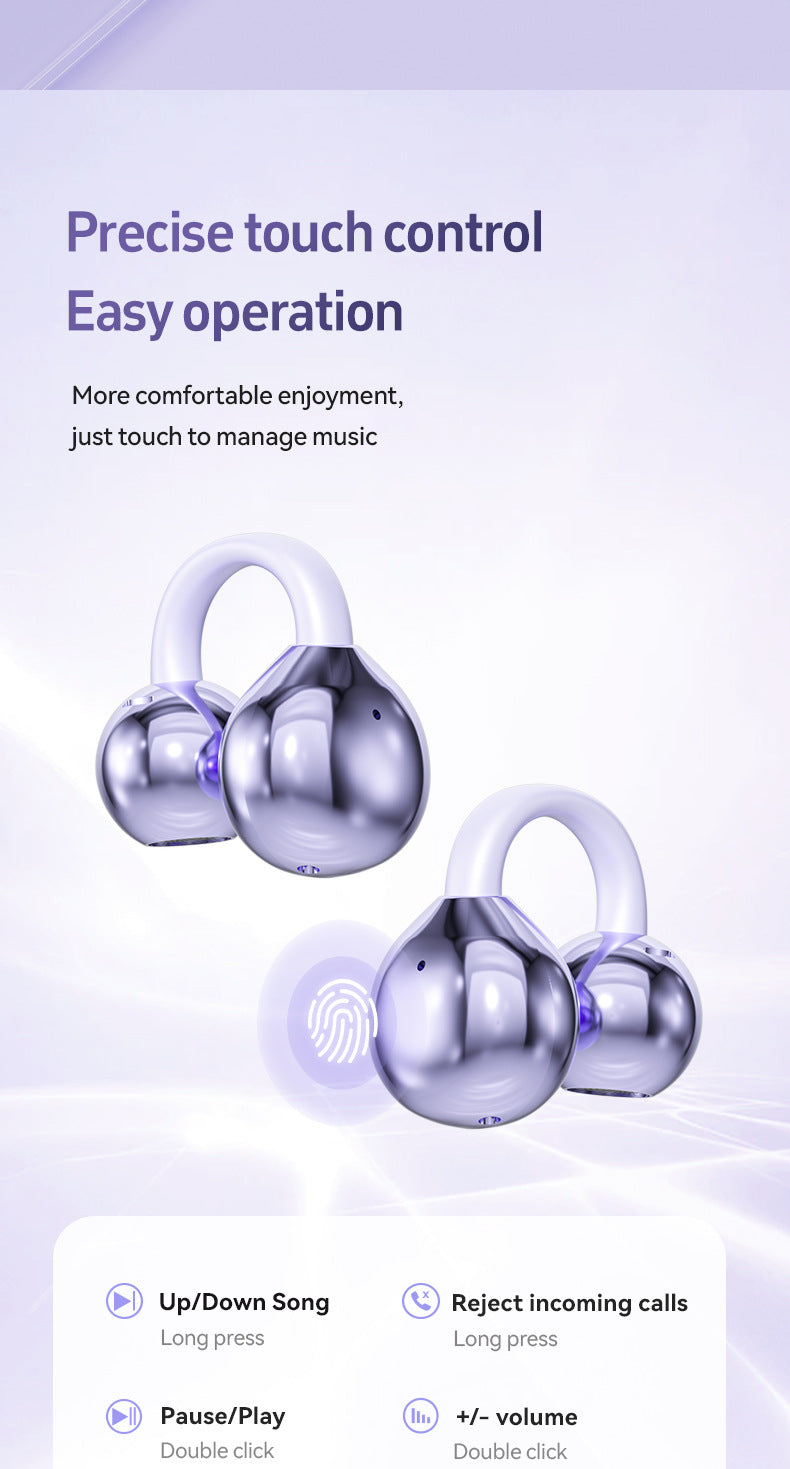 Popular M108Bone Conduction Ear Clip Bluetooth Headset Ultra-Long Battery Life Noise Reduction True Wireless Bluetooth Headset