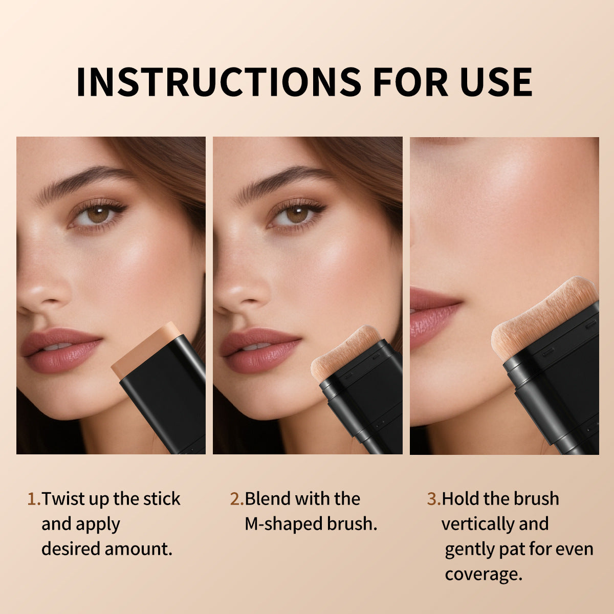 AliExpress Waterproof Foundation Stick Concealer Waterproof Dual-Ended Makeup Brush 2-in-1 Nude Makeup Foundation Liquid Non-Smudge