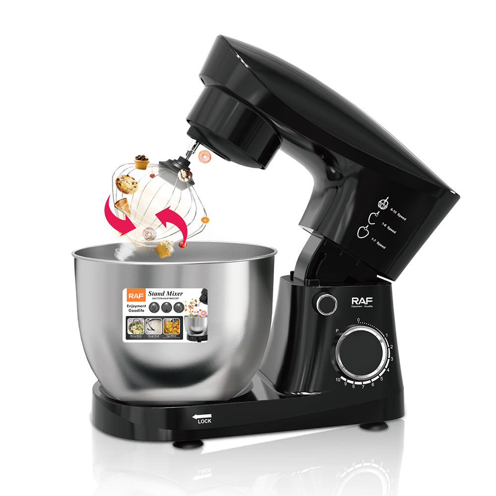 RAF European Standard Household Multifunctional Kitchen Machine Stainless Steel Bowl High Power Dough Mixer Egg Beater Whisk Mixer