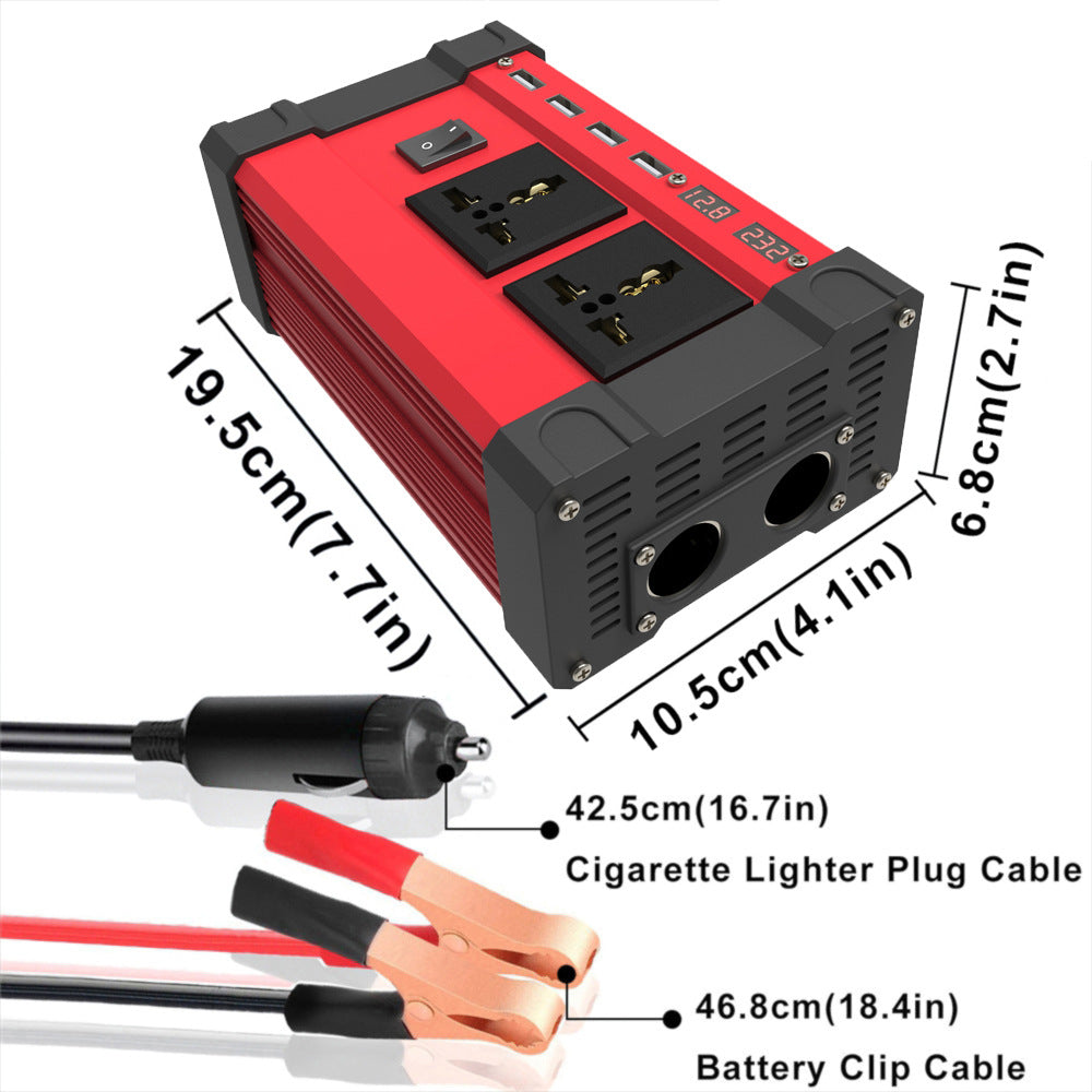 E-commerce12V Turn110V 220V Vehicle Inverter 4USB Dual Voltage Display car inverter