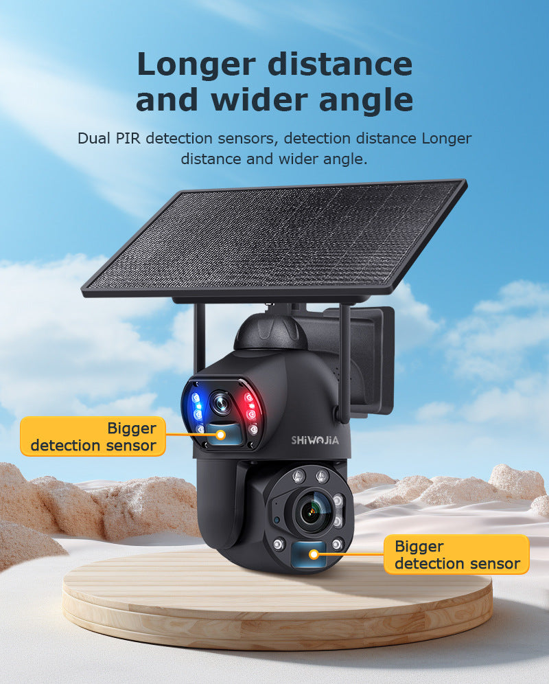 Outdoor36Zoom600Ultra HD Dual Screen Solar Camera Metal Heat Dissipation Night Vision Waterproof Dome Camera