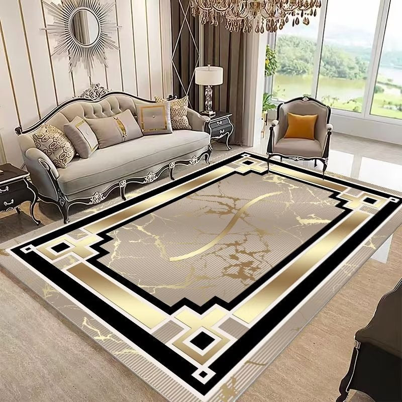 Light Luxury Living Room Carpet Modern Bedroom Full Geometric Carpet Home Simple Line Stain-Resistant Sofa Cushion