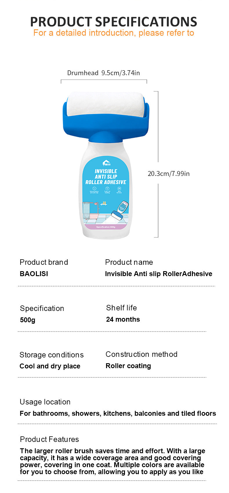 Tile Anti-Slip Gel Paste baolisi Home Bathroom Floor Tile Marble Anti-Slip Agent Manufacturer Wholesale