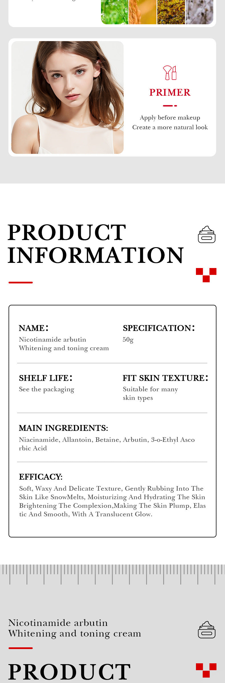 Niacinamide Arbutin Set SADOER Whitening, hydrating, and moisturizing skincare products  wholesale