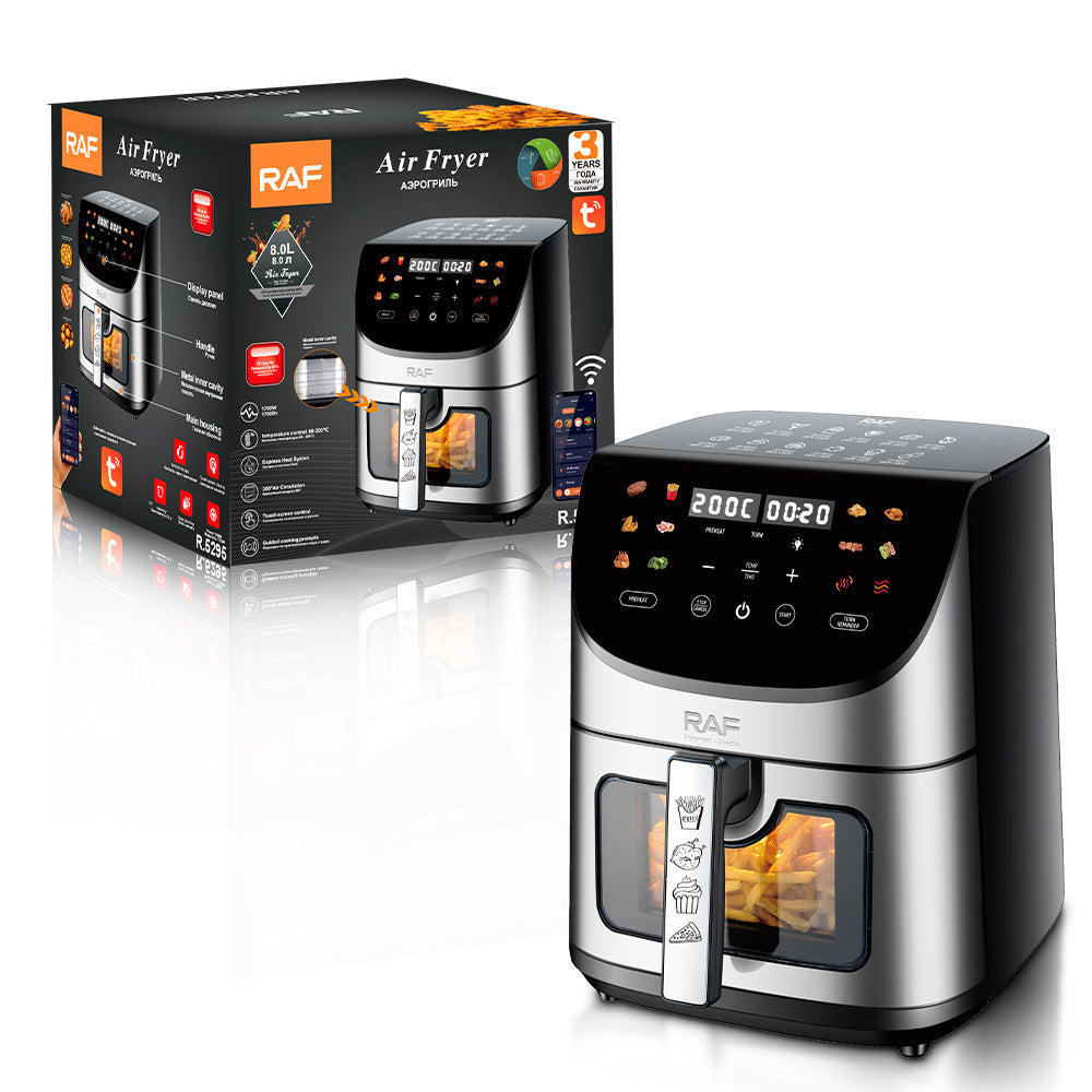 RAF European Standard Air Fryer for Home Use, Remote Control, Multi-Functional, Smart Touchscreen, Oil-Free, Smoke-Free8L Deep frying pan