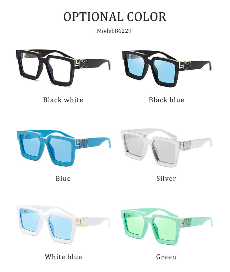 86229Large Frame Sunglasses for Women, European and American Internet Celebrity Style, 0k Fashionable Rich Men's Sunglasses sunglasses