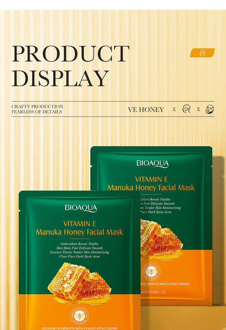 BIOAOUA Vitamin E Honey Mask Hydrating Moisturizing Repair Brightening Mask Wholesale 10 Pieces