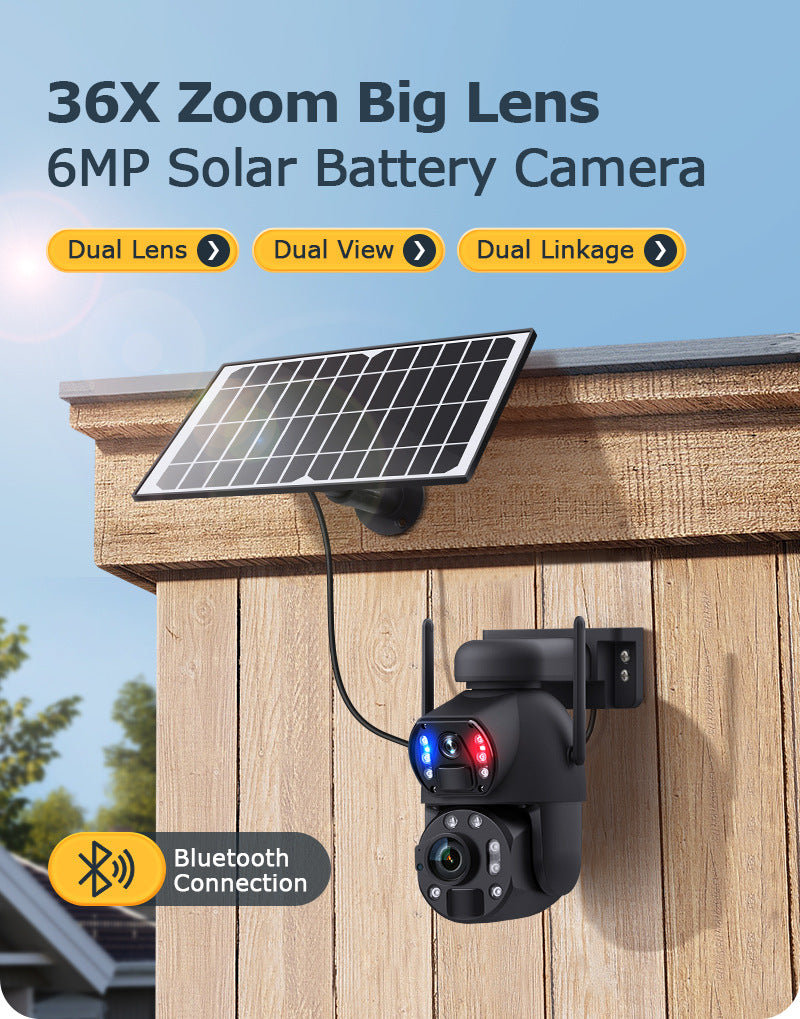 6MP High Definition Bullet Camera36Optical zoom outdoor full color night vision4G Wireless Solar Camera