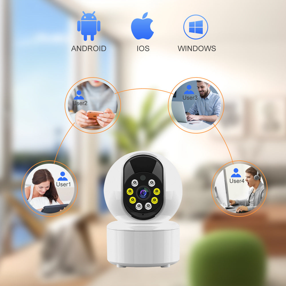 Factory Wholesale V380Wireless Camera Head Shaking Machine WiFi Intelligent Dual Light Night Vision Full Color Monitor