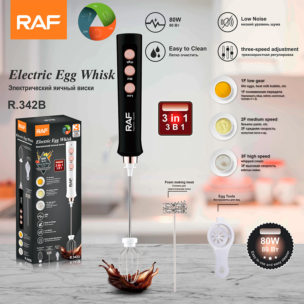 ＲＡＦCafe Milk Frother Egg Beater Household Electric Milk Frother Milk Stirrer 2-in-1