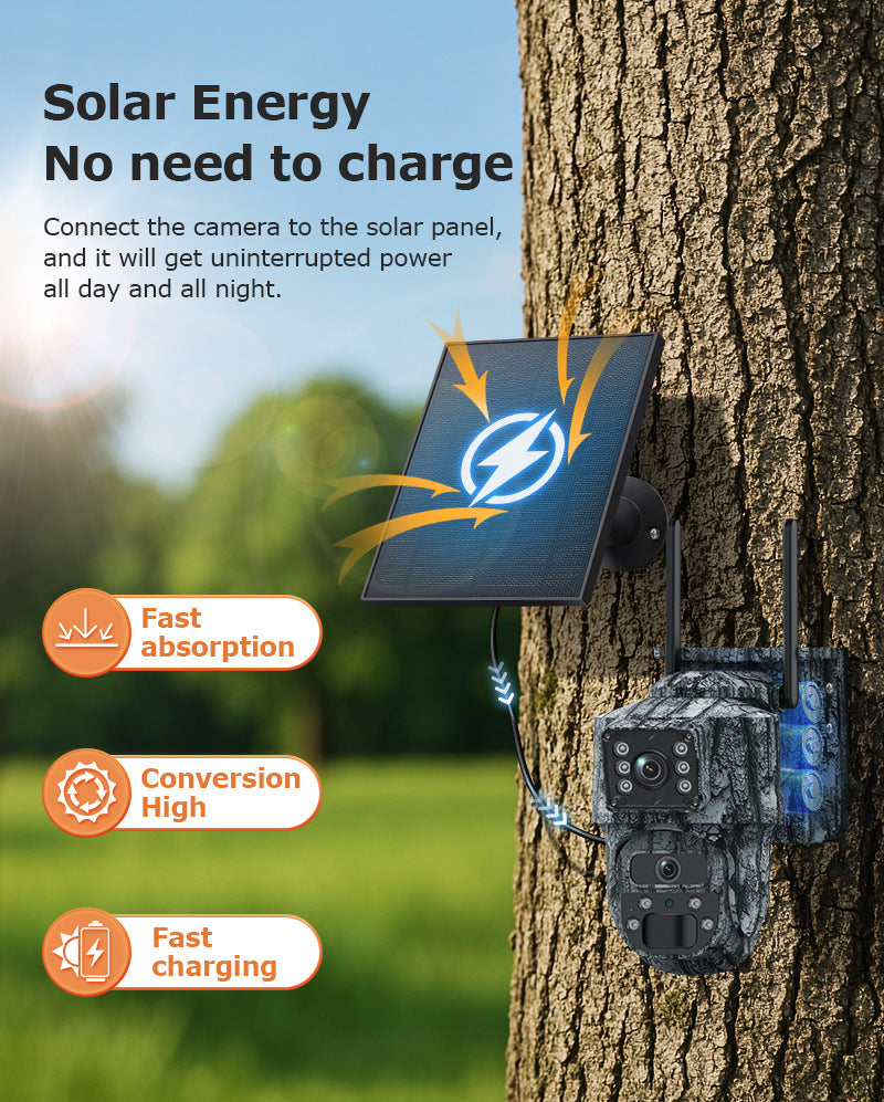 Specially designed for Solar Surveillance Cameras6MP High Definition Dual Screen4G Outdoor Waterproof Camera New Camouflage
