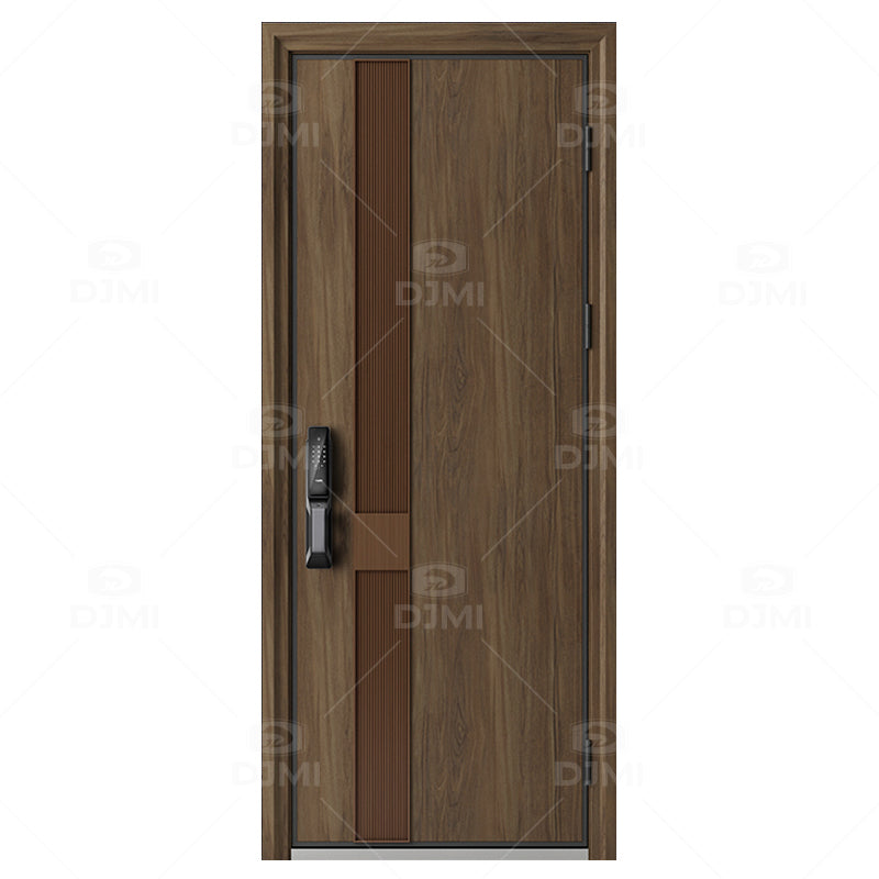 China Factory    Wood Armored Doors Modern Simple Design Security Entrance Door