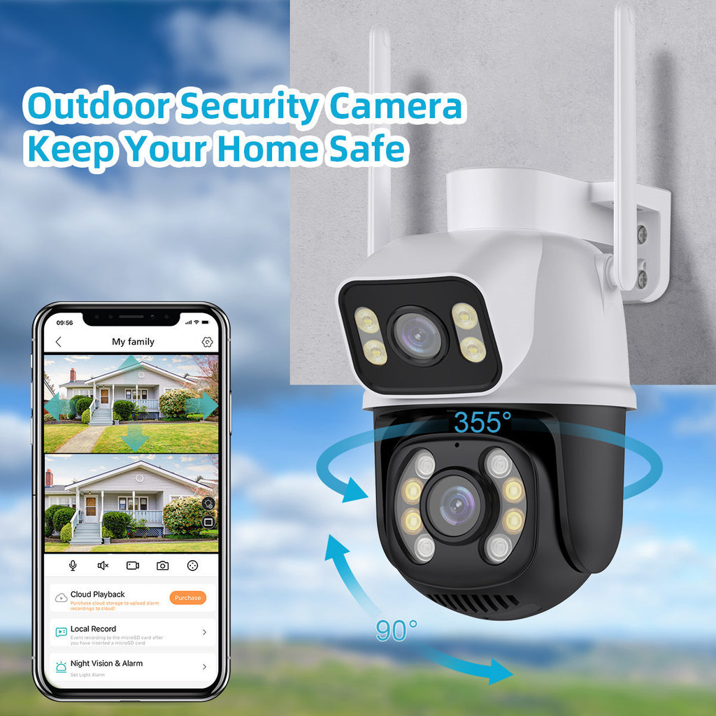 ICSEE Xiongmai Binocular Outdoor Camera Dual Screen Dome Camera WiFi Outdoor surveillance camera waterproof for outdoor use