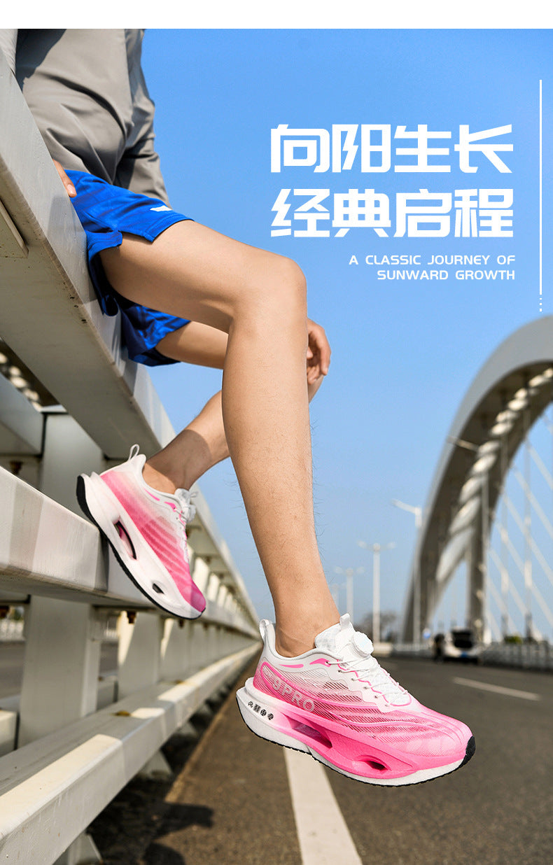 Red Rabbit9PRO Summer Breathable Jacquard Lightweight Sports Shoes with Rotating Buckle Casual Shoes Popcorn Carbon Plate Hollow Running Shoes