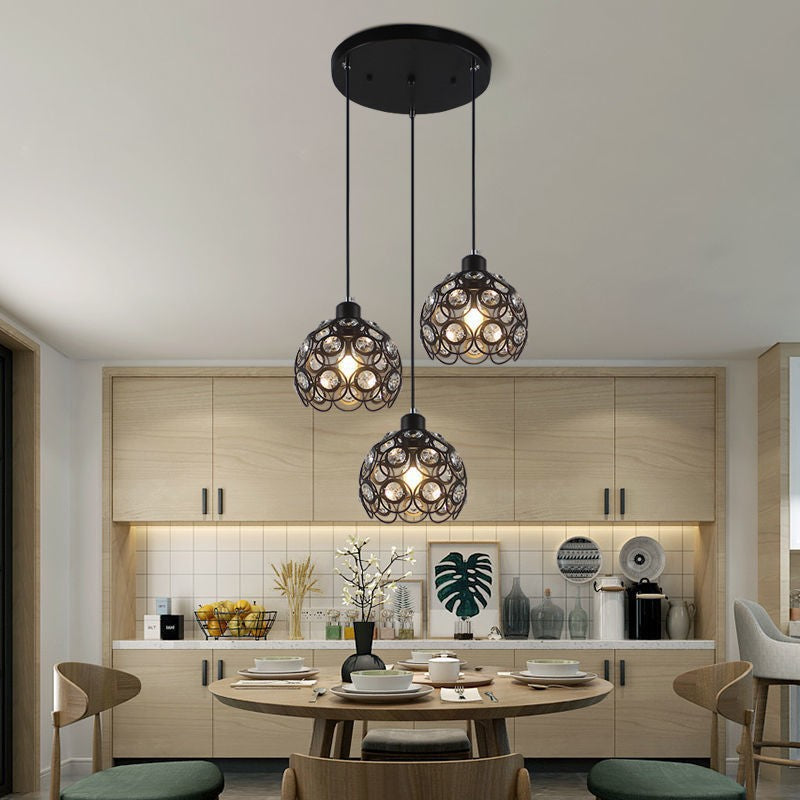 Export Simple Restaurant Crystal Pendant Light Single Head3Headboard Pendant Light Dining Table Bar Crystal Pendant Light Wholesale