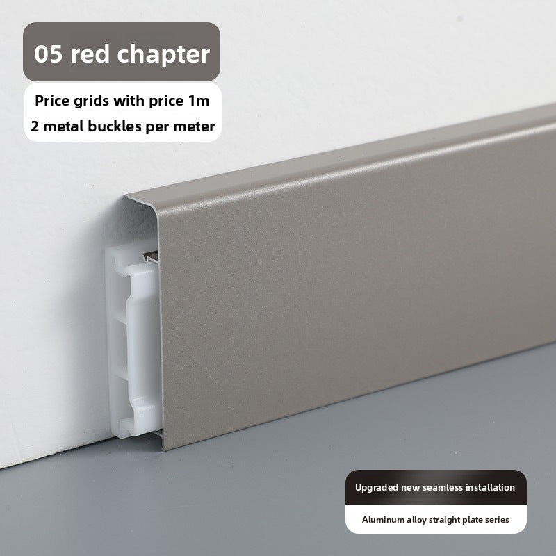 Trendy flat skirting board, thickened snap-on metal baseboard, ultra-narrow corner trim, aluminum alloy skirting board