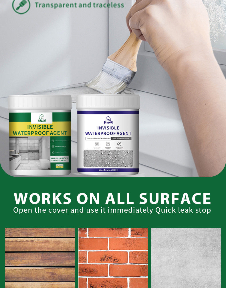 Transparent Waterproof Adhesive for Exterior Walls and Bathrooms, Leak Repair Adhesive, No Brick Smashing, Floor Waterproof Adhesive, Nano Coating