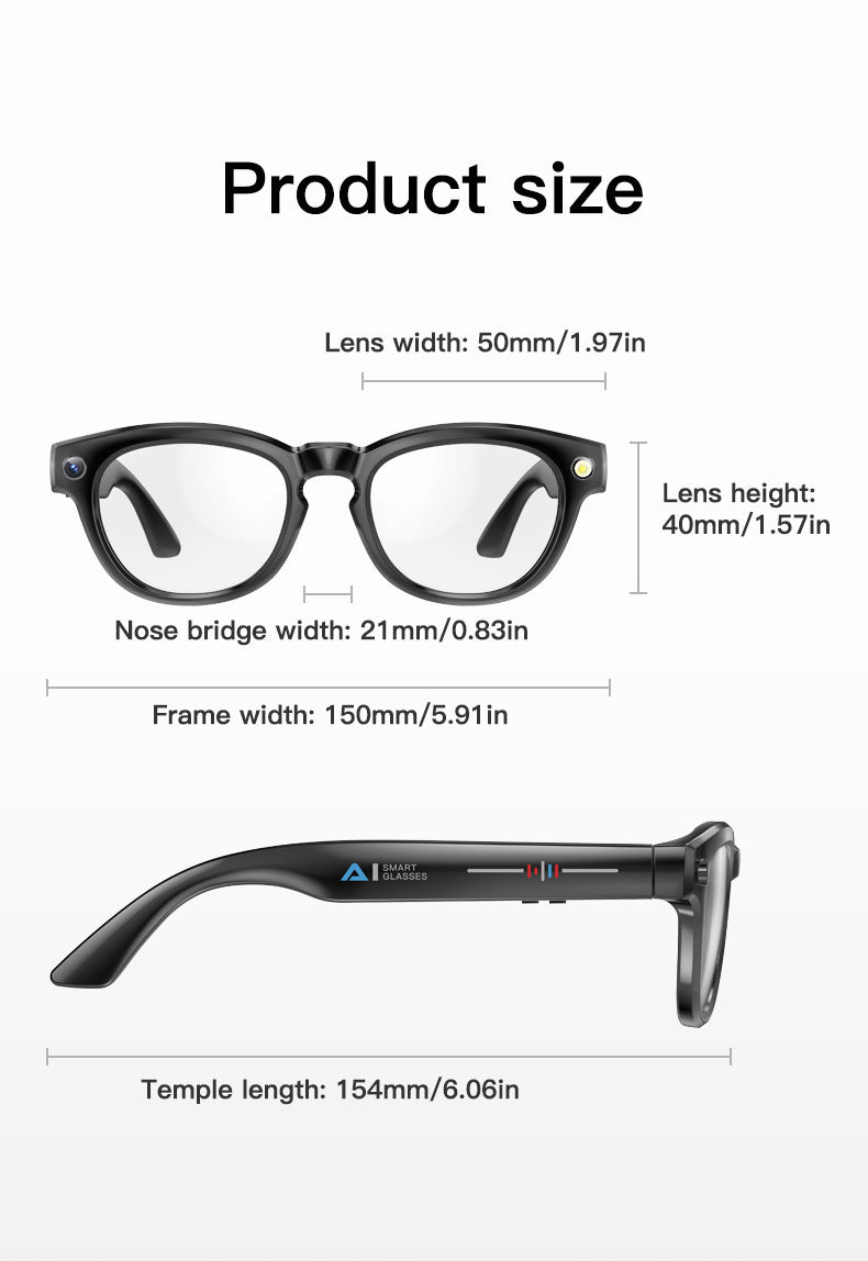 New ai Smart Glasses mate2With Camera for High-Definition Photo and Video Recording GS380Bluetooth Glasses