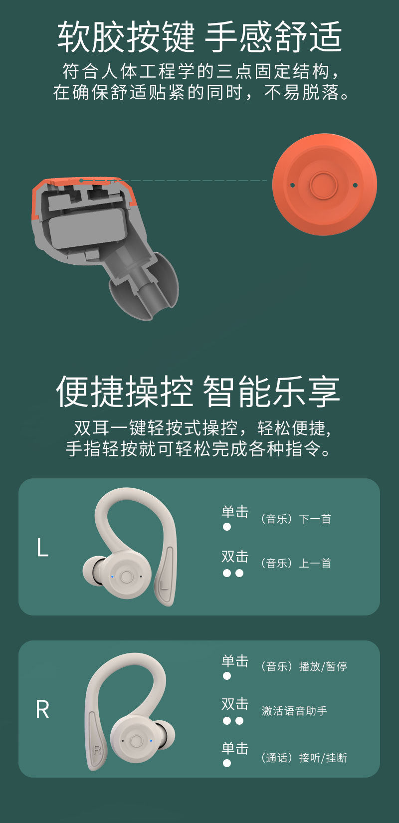 Hot-selling Wireless Bluetooth Earphones Long Battery Life High Sound Quality Over-ear Gaming Sports Headset