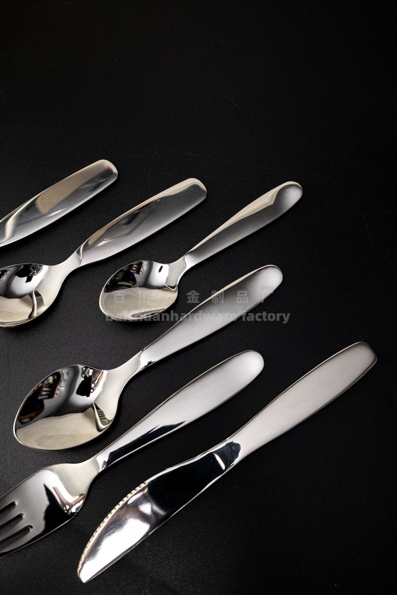 304Stainless Steel Knife Fork Spoon Children's Rice Spoon Household Baby Baby Food Spoon Fruit Fork Portable Tableware Set