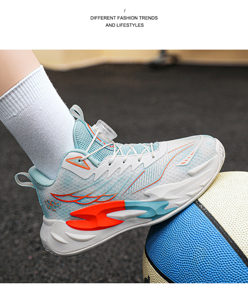 Children's Basketball Shoes New Style for Older Kids Non-Slip Shock Absorption Breathable Boys' Student Training Sneakers Girls' Shoes