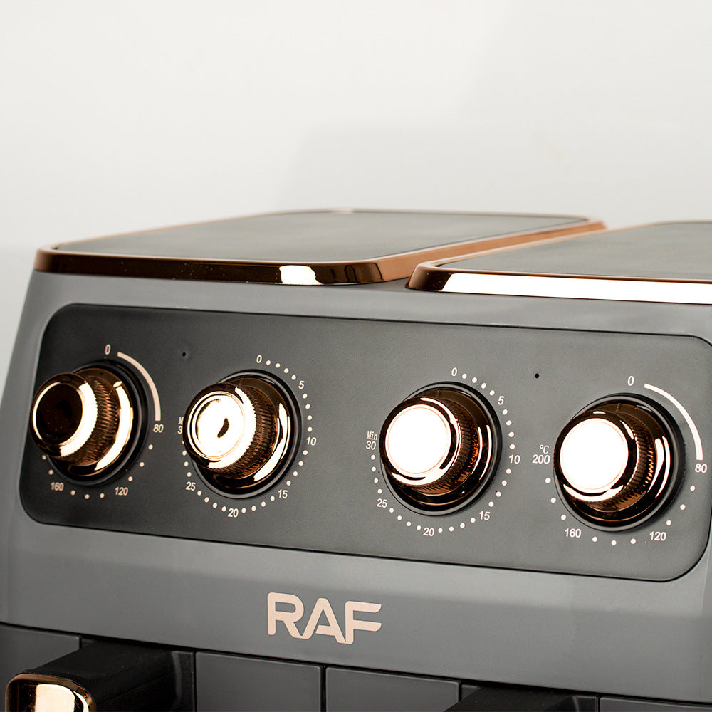 RAF European and American Standard Air Fryer Multi-Functional Household Left and Right Dual Chamber Large Capacity French Fry Electric Fryer