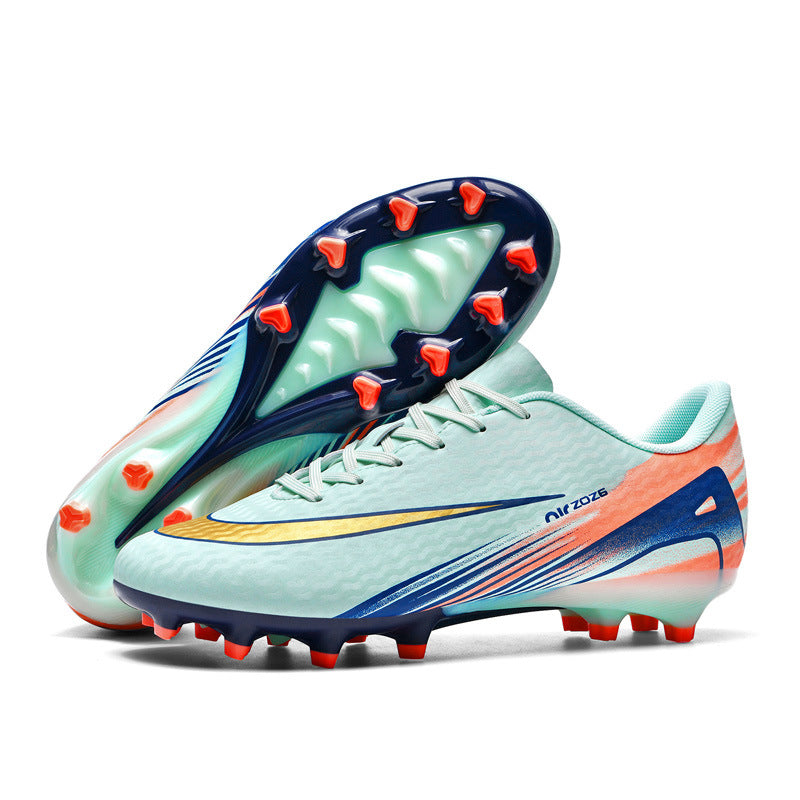 2025New Breathable Football Shoes for Men and Women Students Long Spikes Youth Grass Flat Ground Broken Spikes Training Shoes