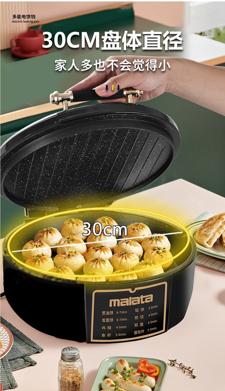 Wanlida New Electric Griddle for Home Use, Double-Sided, Multi-Functional, Deepened and Enlarged, Can Fry and Roast, Grilling Machine, Griddle Pan