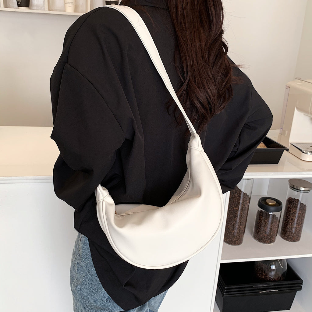 New Dumpling Underarm Bag Baguette Single Shoulder Large Capacity Korean Version Versatile Underarm Women's Bag Crossbody Commuter Bag
