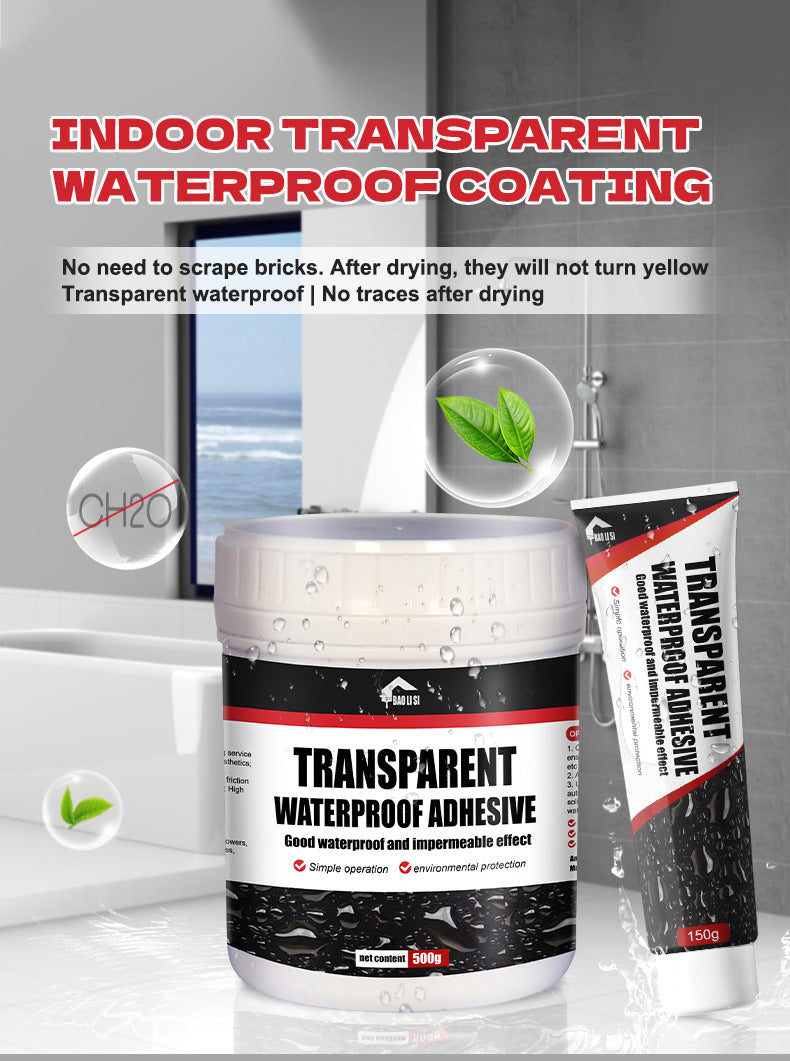 Transparent Waterproof Adhesive Custom Wholesale Exterior Wall Roof Bathroom No-Brick Breaking Leak Repair Coating Sealant