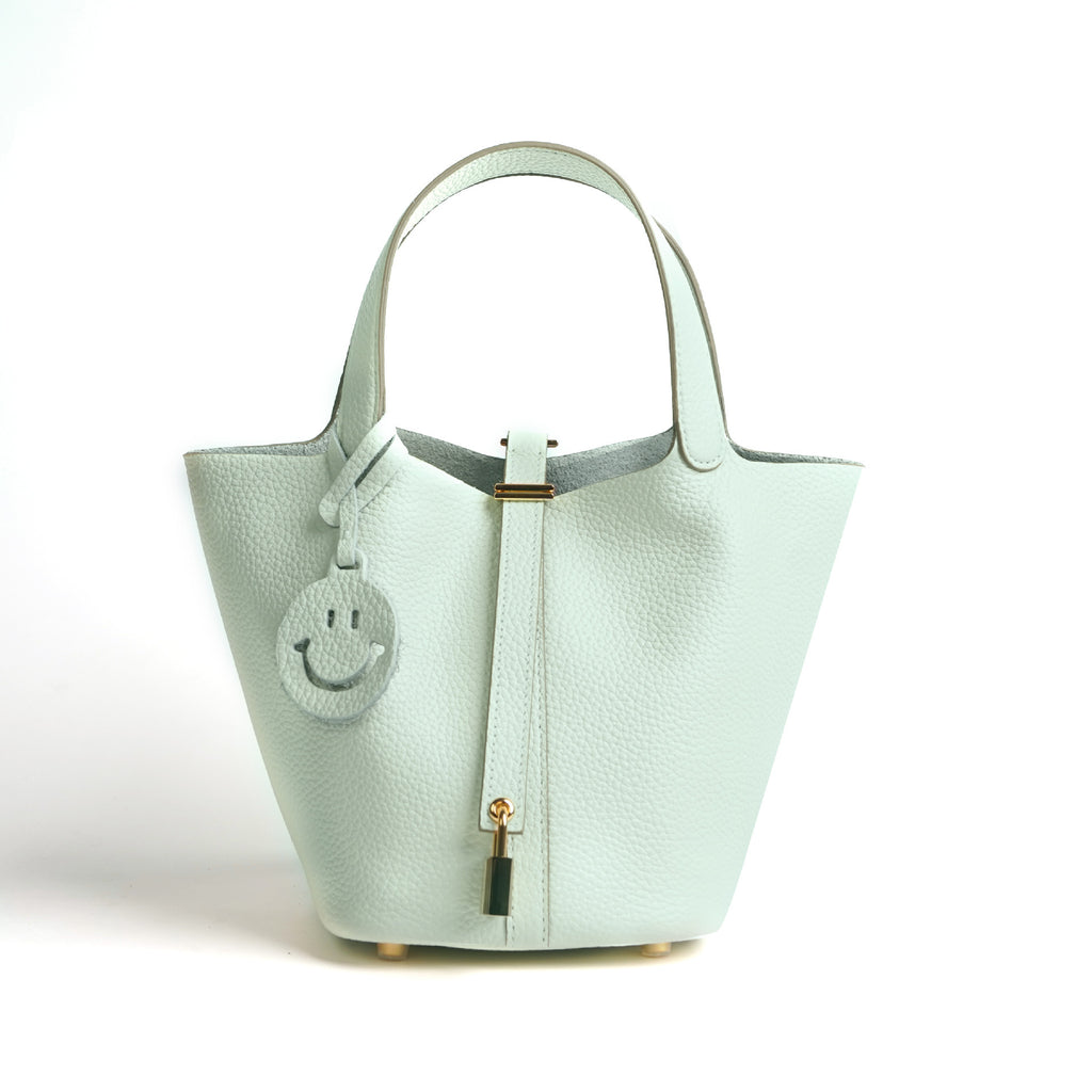 European and American New Hot-Selling Simple Women's Top Layer Cowhide Large Capacity Versatile Bucket Bag Handbag