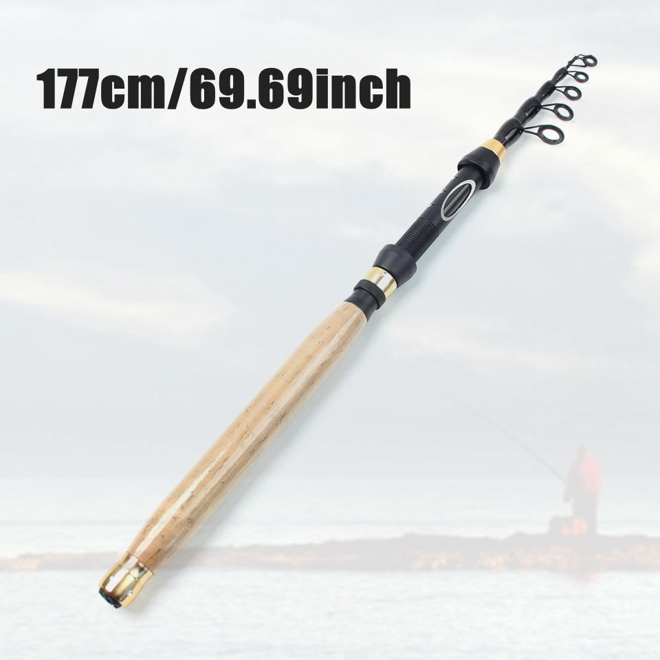 Manufacturer Wholesale Retractable Lure Rod Short Section Portable Small Sea Rod Wooden Handle Light Casting Rod Fishing Rod New Product