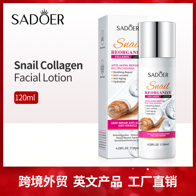 Snail Lotion120ml SADOER Collagen Moisturizing Body Lotion Cross-Border Wholesale