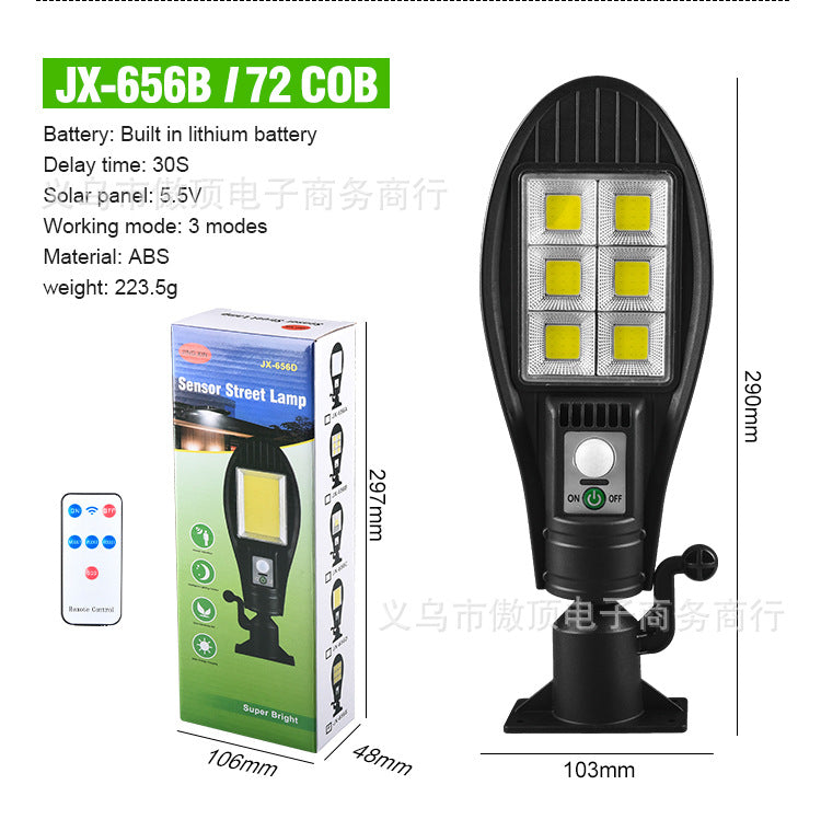 Outdoor Solar Light Human Body Sensing Wall Light Integrated Street Light with Remote Control Garden Light Waterproof Garden Light