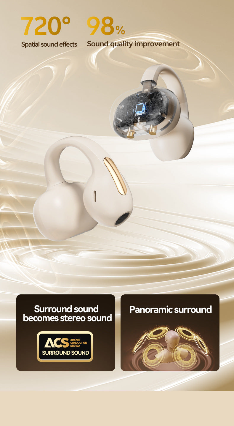 2025Popular M136Clip-on Bluetooth Earphones High Aesthetic Long Battery Life Non-in-ear Wireless Bluetooth Earphones