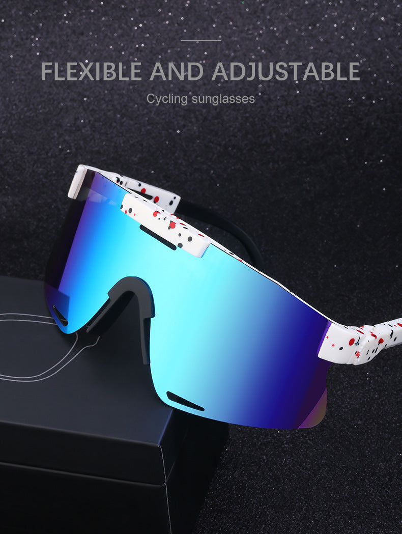 New European and American Style Colorful Outdoor Cycling Windproof Sunglasses for Men and Women Integrated Sports Sun Protection Sunglasses