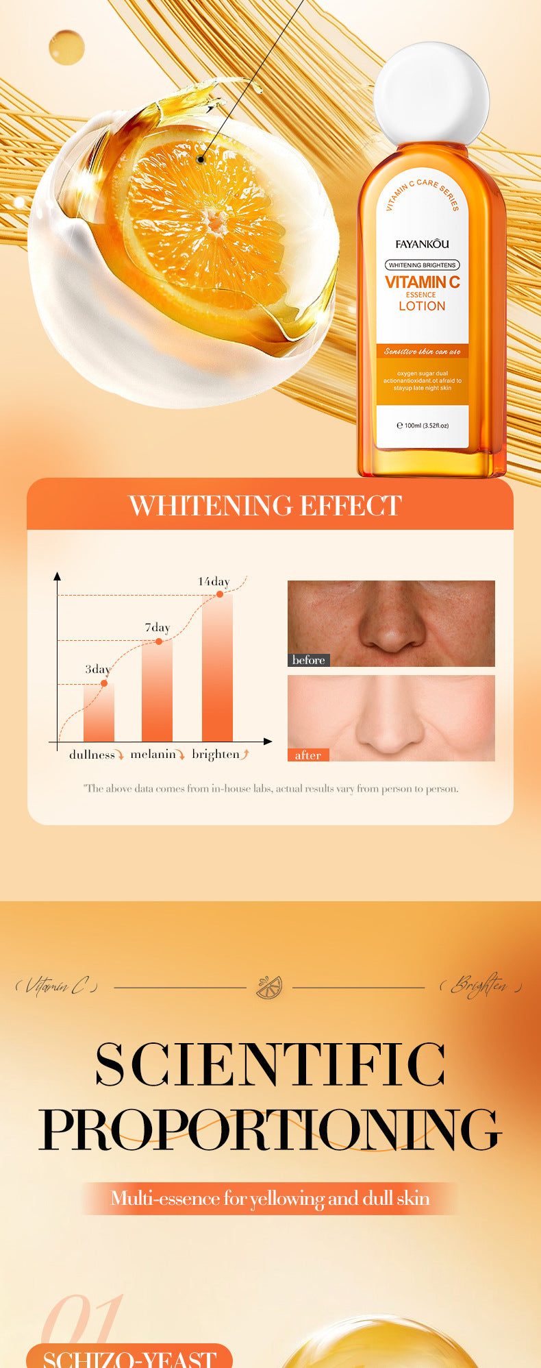 VC Whitening and Brightening Essence Lotion FAYANKOU Moisturizing lotion cross-border foreign trade wholesale