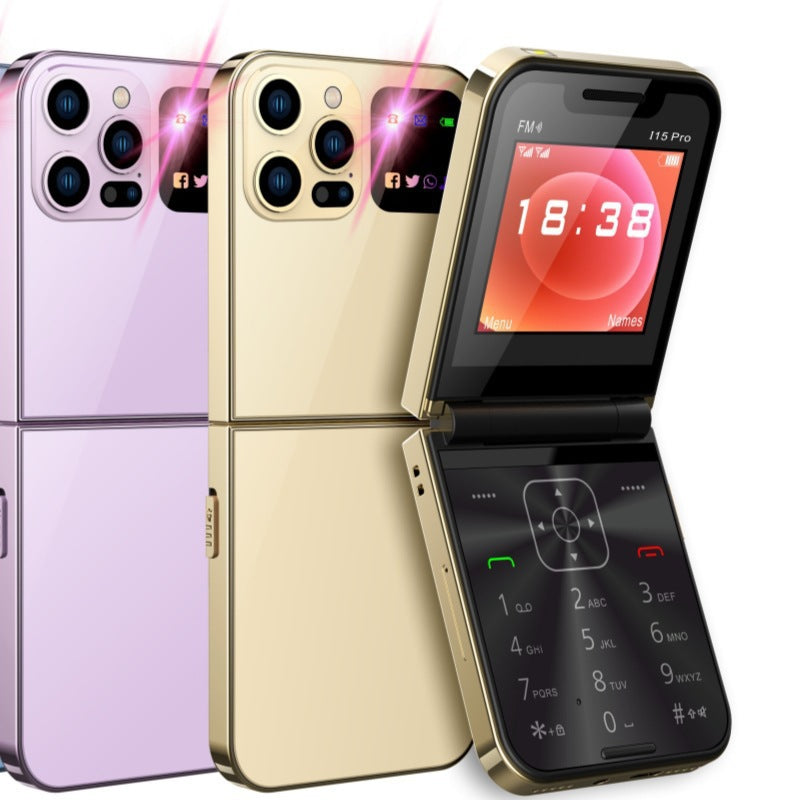 i15 pro Dual SIM Mobile Non-Smartphone Flip Phone with Buttons for Seniors2G Mobile Phone
