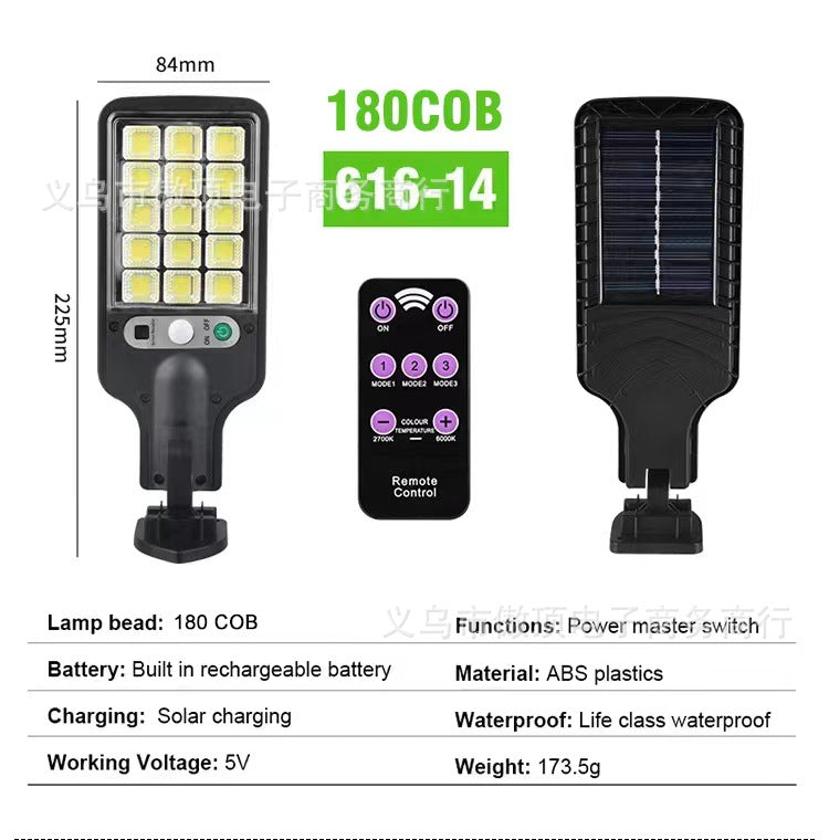 New Solar Street Light LED Outdoor lighting human body sensor garden light with remote control wall lamp Waterproof