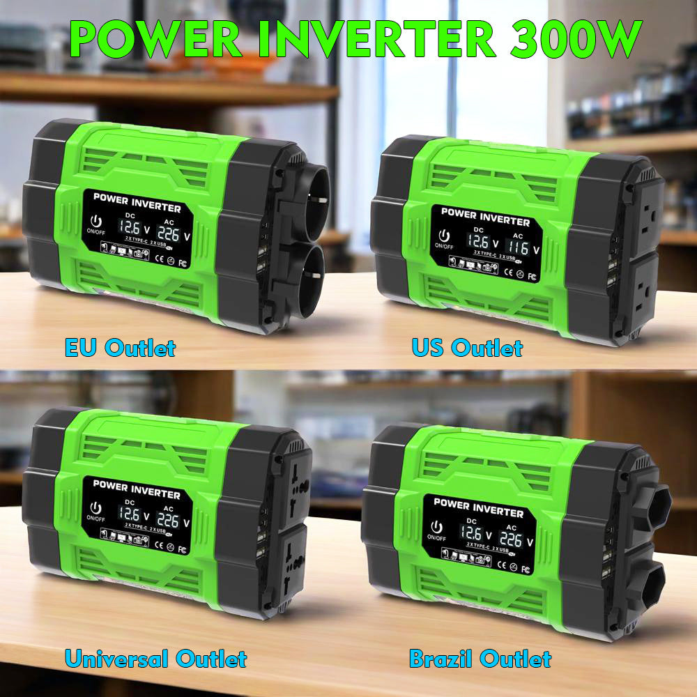 European Standard Socket Car Inverter200W 300W 600W12V Turn220V Dual Socket Dual USB Double Type-C