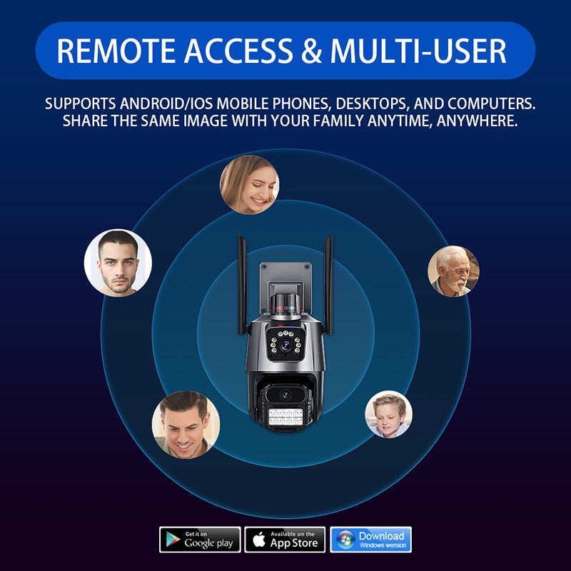 Surveillance Camera Dome Dual Screen Home Connection APP Binocular dual-lens outdoor HD wireless camera