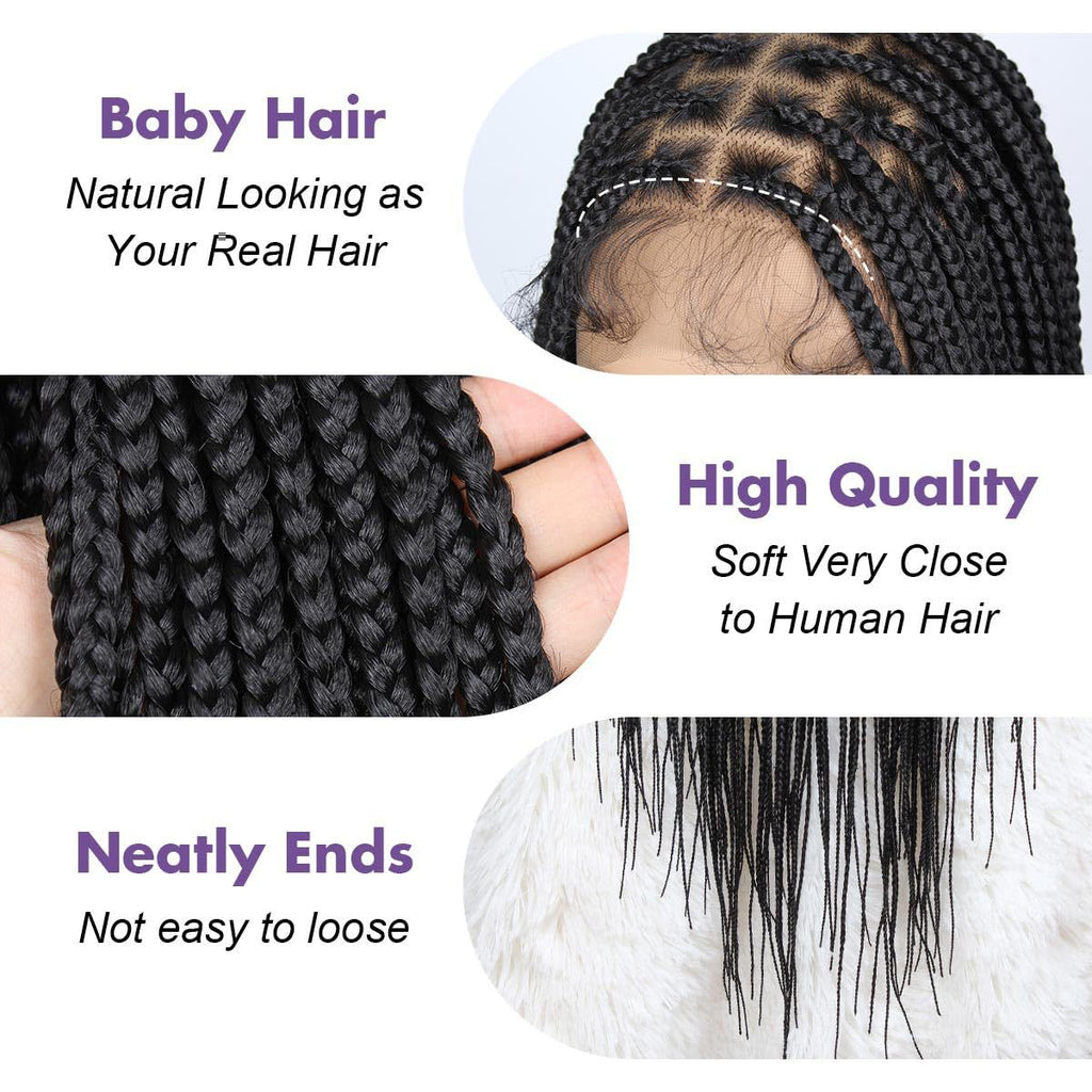 13x4 Front Lace Synthetic Wig Pre-Braided Dreadlocks Lace Front Long Braid Wig