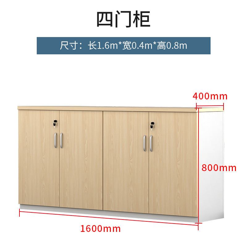 Office File Cabinet with Lock, Low Cabinet, Storage Cabinet, Floor-standing Wooden Office Partition Cabinet for Staff